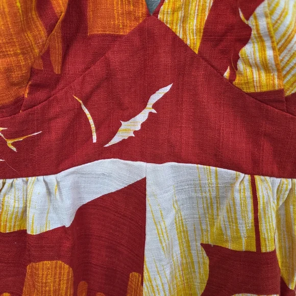 Vintage 70s Hukilau Fashions Elegant Red Halter Dress Art To Wear‎ Size XS Rare - Picture 4 of 16